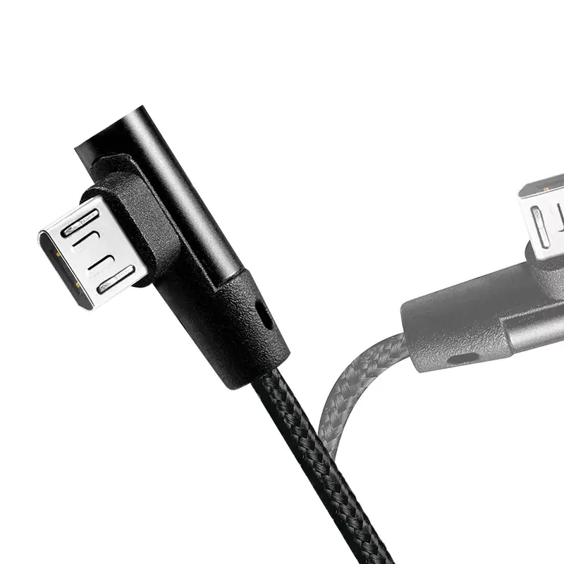 LogiLink CU0142 cabo USB 2.0, USB-A para Micro-USB B (angular 90°), entrançado, 1 m, preto