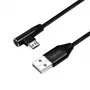 LogiLink CU0142 cabo USB 2.0, USB-A para Micro-USB B (angular 90°), entrançado, 1 m, preto