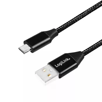 Cabo USB LogiLink CU0143 USB 2.0 0,3 m USB A Micro-USB B preto