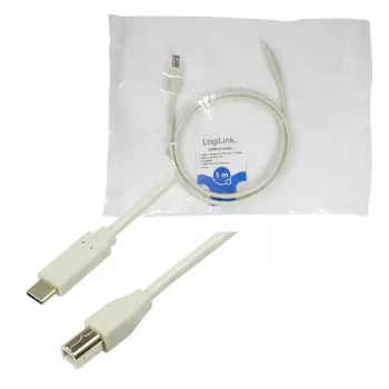 LogiLink CU0160 cabo USB 2.0 de USB-C para USB-B, 1 m, cinzento