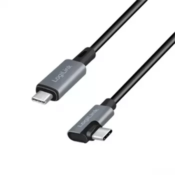 Cabo USB LogiLink CU0183 2m USB-C preto prateado USB 2.0