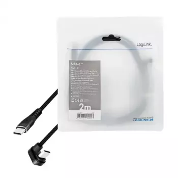 Cabo USB LogiLink CU0191 USB 2.0 2 m USB C preto