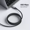 Unitek C14110GY-2M cabo de carregamento USB-C para USB-C, PD 240 W (48 V/5 A), 2 m, preto-cinzento