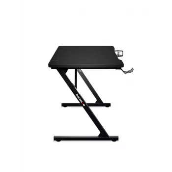 Mesa gaming reta Huzaro Hero 1.8 preta – tampo MDF 1000×600×700 mm, estrutura em aço, porta-copos