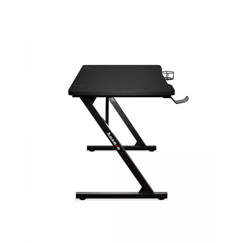 Mesa gaming reta Huzaro Hero 1.8 preta – tampo MDF 1000×600×700 mm, estrutura em aço, porta-copos