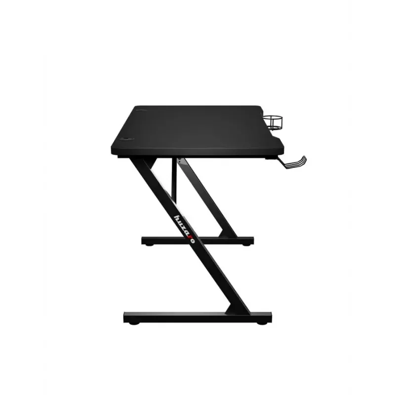 Mesa gaming reta Huzaro Hero 1.8 preta – tampo MDF 1000×600×700 mm, estrutura em aço, porta-copos