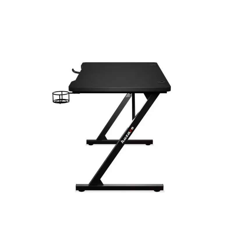 Mesa gaming reta Huzaro Hero 1.8 preta – tampo MDF 1000×600×700 mm, estrutura em aço, porta-copos