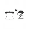 Mesa gaming reta Huzaro Hero 1.8 preta – tampo MDF 1000×600×700 mm, estrutura em aço, porta-copos