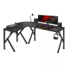 Huzaro Hero 6.3 secretária gaming, 154×48×74 cm, tampo de 1,5 cm, preta