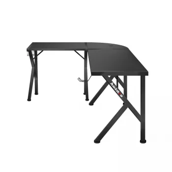 Secretária gaming de canto Huzaro Hero 6.3 preta em L superfície em fibra de carbono 1540×1170×740 mm