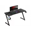 Secretária de gaming ergonómica huzaro Hero 3.3 preta — tampo retangular plano 1400x600 mm, 740 mm de altura, tampo de 15 mm