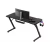 Secretária de gaming ergonómica huzaro Hero 3.3 preta — tampo retangular plano 1400x600 mm, 740 mm de altura, tampo de 15 mm