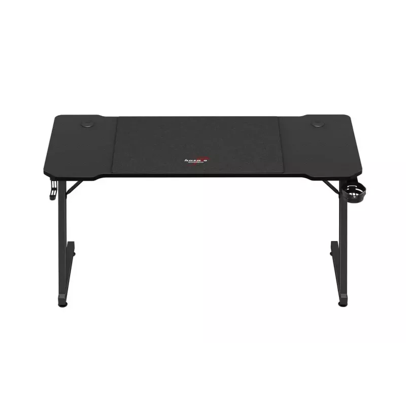 Secretária de gaming ergonómica huzaro Hero 3.3 preta — tampo retangular plano 1400x600 mm, 740 mm de altura, tampo de 15 mm