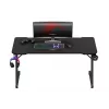 Secretária de gaming ergonómica huzaro Hero 3.3 preta — tampo retangular plano 1400x600 mm, 740 mm de altura, tampo de 15 mm