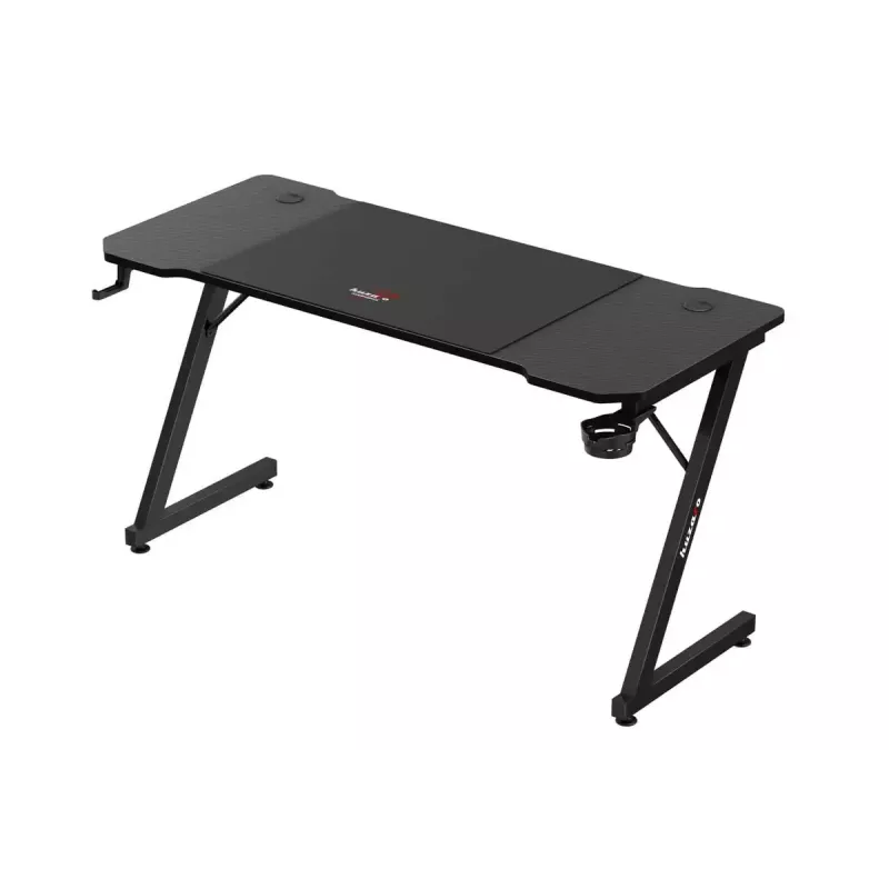 Secretária de gaming ergonómica huzaro Hero 3.3 preta — tampo retangular plano 1400x600 mm, 740 mm de altura, tampo de 15 mm