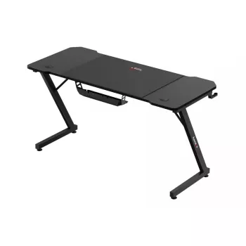 Secretária de gaming ergonómica huzaro Hero 3.3 preta — tampo retangular plano 1400x600 mm, 740 mm de altura, tampo de 15 mm