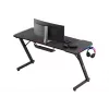 Secretária de gaming huzaro Hero 3.3 RGB — tampo plano preto 1400x600 mm, iluminação LED, porta-copos, suporte para auscultadores