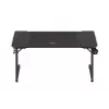 Secretária de gaming huzaro Hero 3.3 RGB — tampo plano preto 1400x600 mm, iluminação LED, porta-copos, suporte para auscultadores