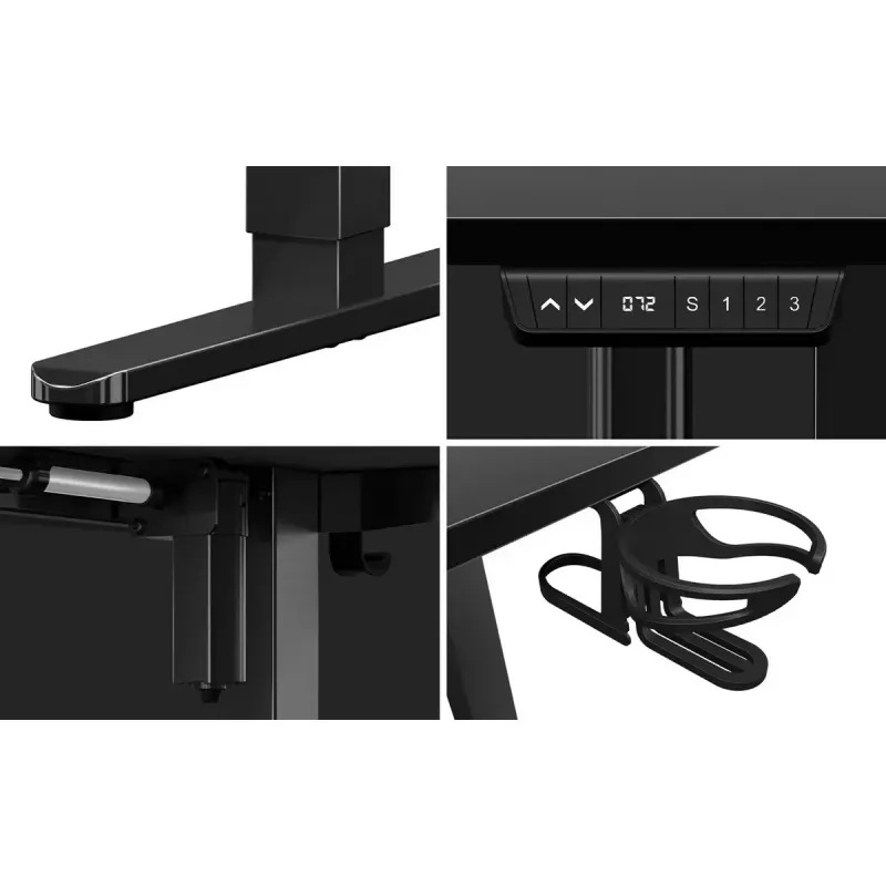 Huzaro Hero 9.1 secretária gaming elétrica, altura ajustável, 145×85 cm, preta