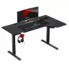 Huzaro Hero 9.1 secretária gaming elétrica, altura ajustável, 145×85 cm, preta