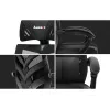 Cadeira de gaming Huzaro Combat 5.0 assento em malha preta — assento em malha, encosto respirável, inclinação 90–140°, carga máx. 140 kg, braços, apoio para os pés