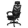Cadeira de gaming Huzaro Combat 5.0 assento em malha preta — assento em malha, encosto respirável, inclinação 90–140°, carga máx. 140 kg, braços, apoio para os pés