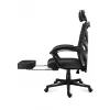 Cadeira de gaming Huzaro Combat 5.0 assento em malha preta — assento em malha, encosto respirável, inclinação 90–140°, carga máx. 140 kg, braços, apoio para os pés