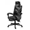 Cadeira de gaming Huzaro Combat 5.0 assento em malha preta — assento em malha, encosto respirável, inclinação 90–140°, carga máx. 140 kg, braços, apoio para os pés