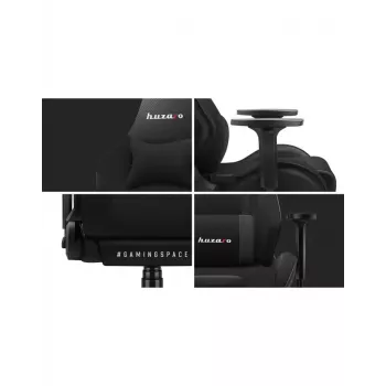 Cadeira de gaming Huzaro Force 7.6 preta — assento tipo concha acolchoado, encosto ajustável, peso máx. 150 kg