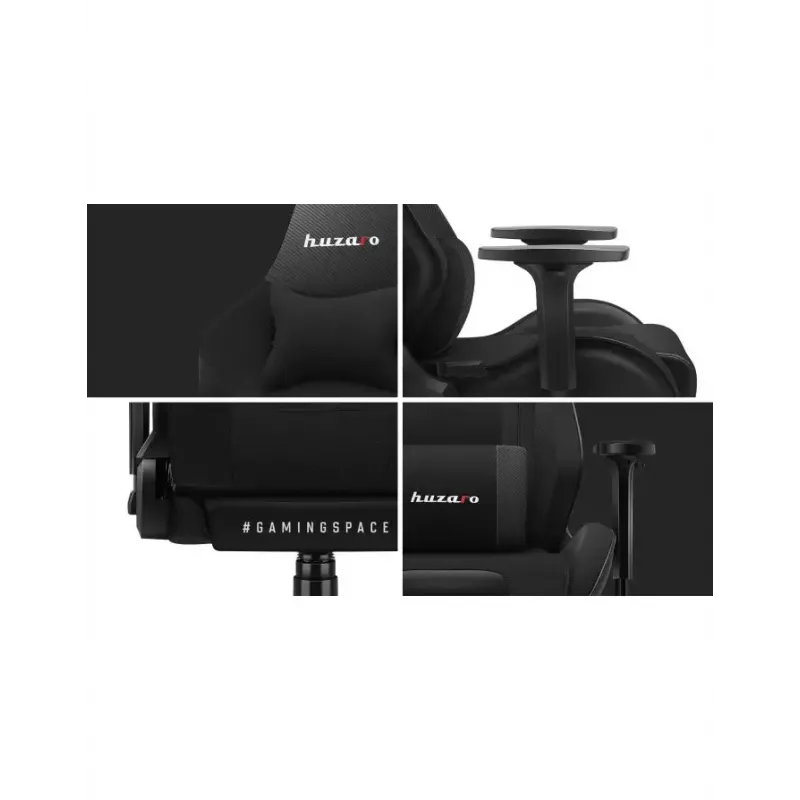 Cadeira de gaming Huzaro Force 7.6 preta — assento tipo concha acolchoado, encosto ajustável, peso máx. 150 kg
