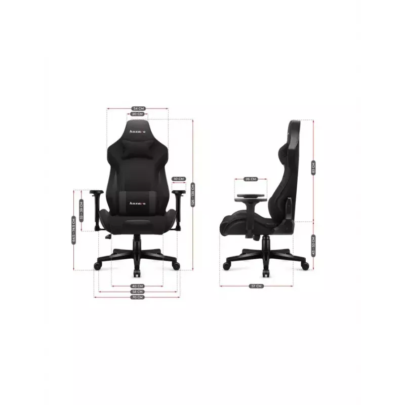 Cadeira de gaming Huzaro Force 7.6 preta — assento tipo concha acolchoado, encosto ajustável, peso máx. 150 kg