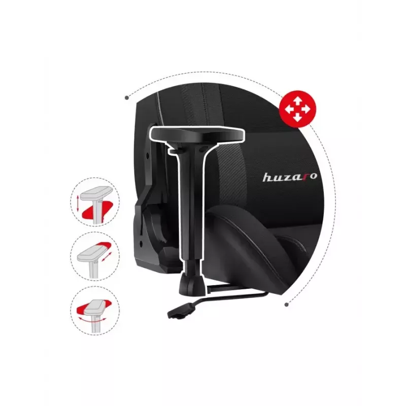 Cadeira de gaming Huzaro Force 7.6 preta — assento tipo concha acolchoado, encosto ajustável, peso máx. 150 kg