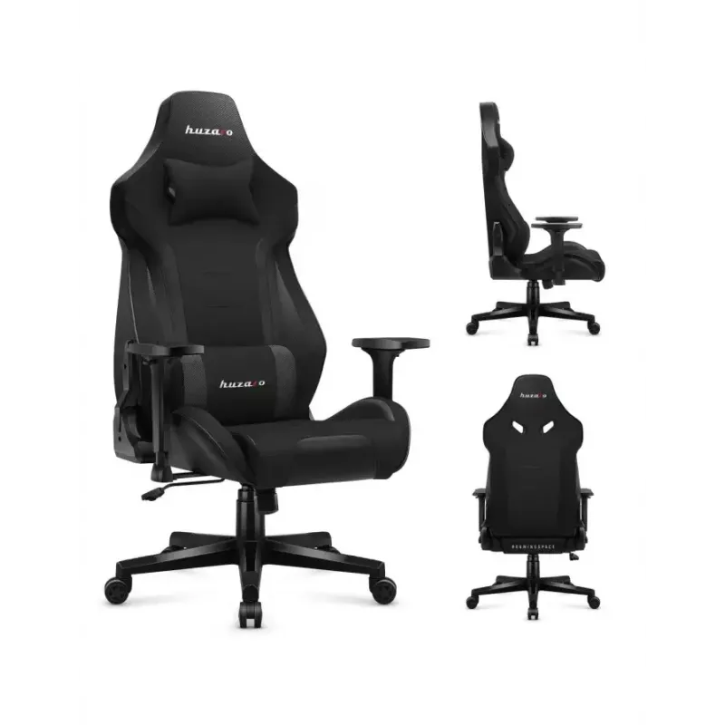 Cadeira de gaming Huzaro Force 7.6 preta — assento tipo concha acolchoado, encosto ajustável, peso máx. 150 kg