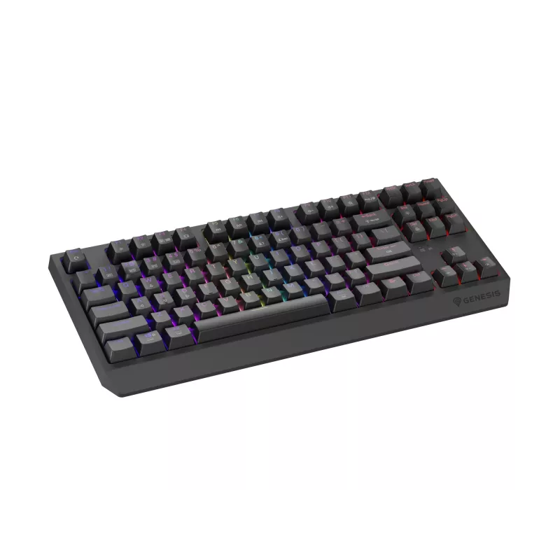 Teclado de gaming mecânico tenkeyless GENESIS Thor 230 TKL — USB, RF Wireless, Bluetooth, 87 teclas QWERTY, cinzento
