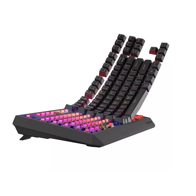 Teclado de gaming mecânico tenkeyless GENESIS Thor 230 TKL — USB, RF Wireless, Bluetooth, 87 teclas QWERTY, cinzento