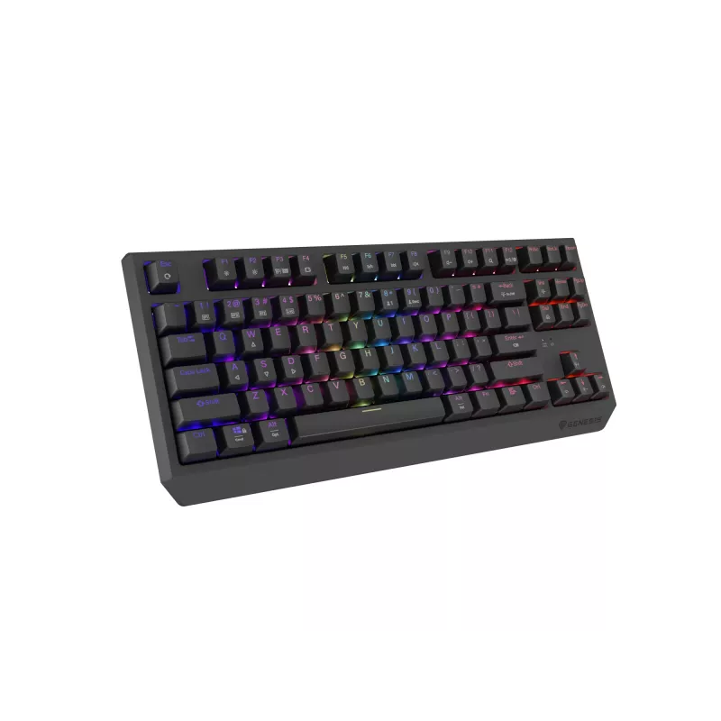 Teclado de gaming mecânico tenkeyless GENESIS Thor 230 TKL — USB, RF Wireless, Bluetooth, 87 teclas QWERTY, cinzento