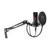 Microfone para PC ENDORFY Solum Streaming, USB-C com fio, padrão cardioide, 48 kHz/16 bits, 18–21000 Hz, montagem em mesa, inclui aranha e pop filter