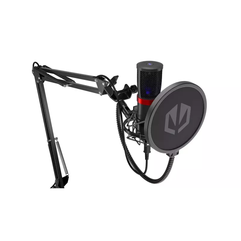 Microfone para PC ENDORFY Solum Streaming, USB-C com fio, padrão cardioide, 48 kHz/16 bits, 18–21000 Hz, montagem em mesa, inclui aranha e pop filter