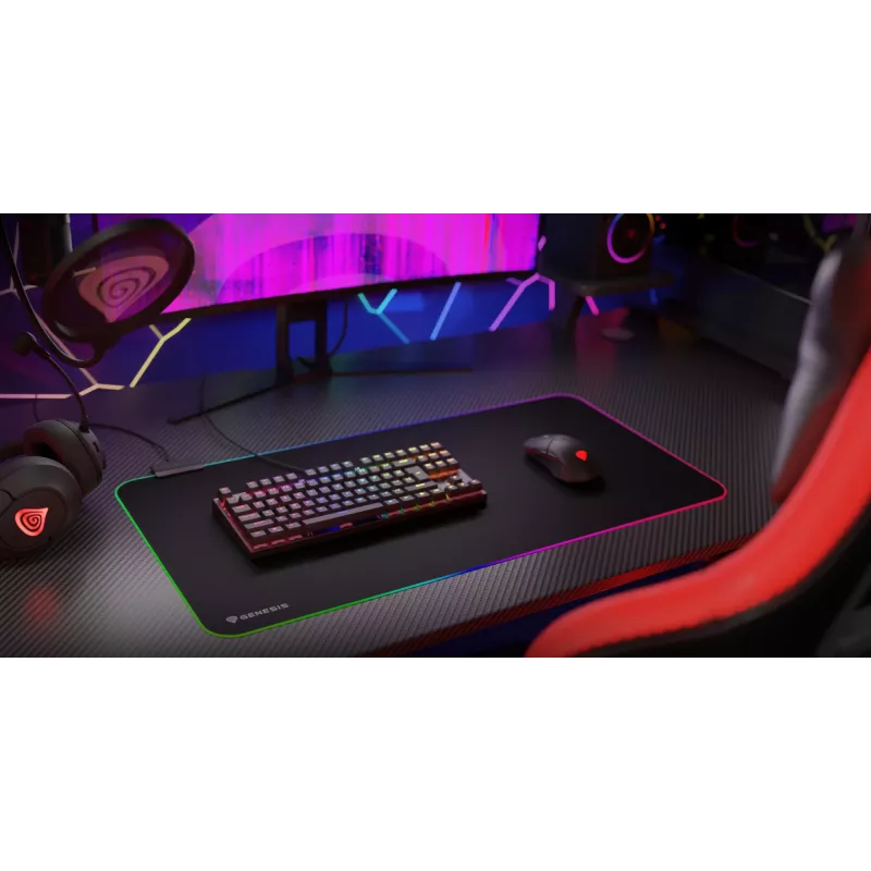 Tapete de rato gaming GENESIS Boron 500 XXL RGB preto