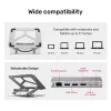 Unitek D1109A suporte para portátil dobrável e rotativo com hub USB-C, HDMI 4K, PD 100 W, até 17 polegadas (43,2 cm)