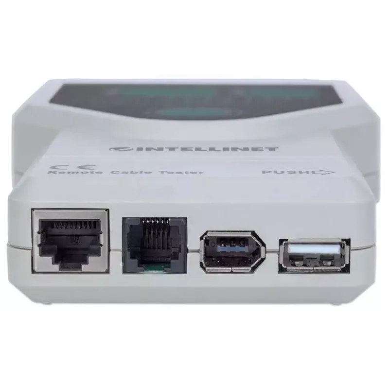 Testador de cabos 5-em-1 Intellinet, testa 5 cabos de rede RJ45 e de computador comuns