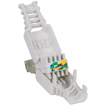 Ficha modular RJ45 Intellinet, conector sem ferramentas, Cat5/5e/6, 22-26 AWG cabos UTP maciços e flexíveis