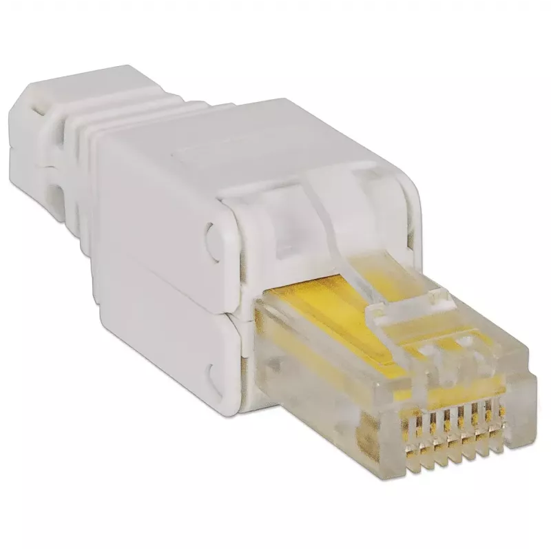 Ficha modular RJ45 Intellinet, conector sem ferramentas, Cat5/5e/6, 22-26 AWG cabos UTP maciços e flexíveis