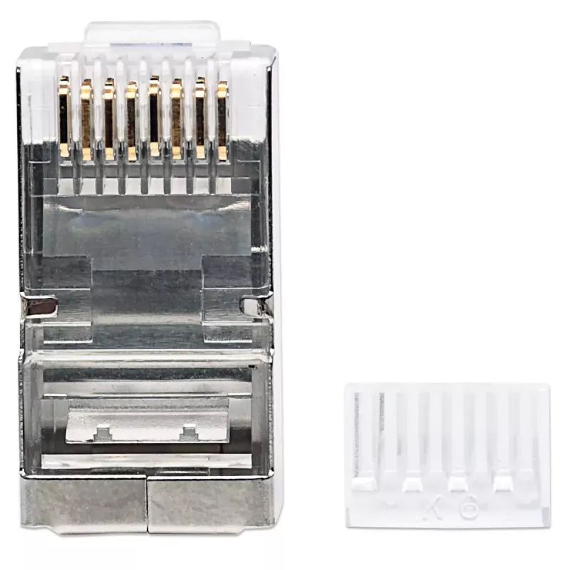 Ficha modular RJ45 Intellinet Pro Line, Cat6, STP, 3 pontas, para condutor maciço e flexível, contactos banhados a ouro 50 µ, 90 unid.