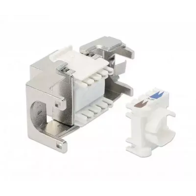Keystone Jack RJ-45 sem ferramentas blindado Intellinet Cat8.1 40G prateado