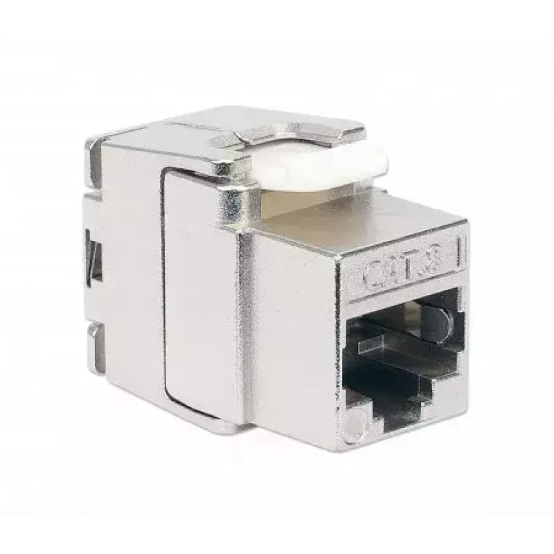 Keystone Jack RJ-45 sem ferramentas blindado Intellinet Cat8.1 40G prateado