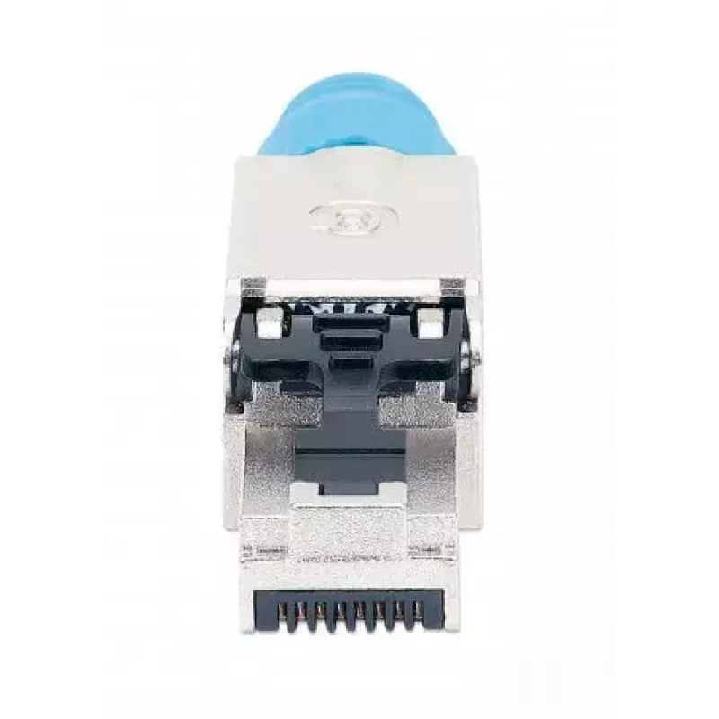 Ficha modular RJ45 sem ferramentas blindada Intellinet Cat8.1 40G azul ficha
