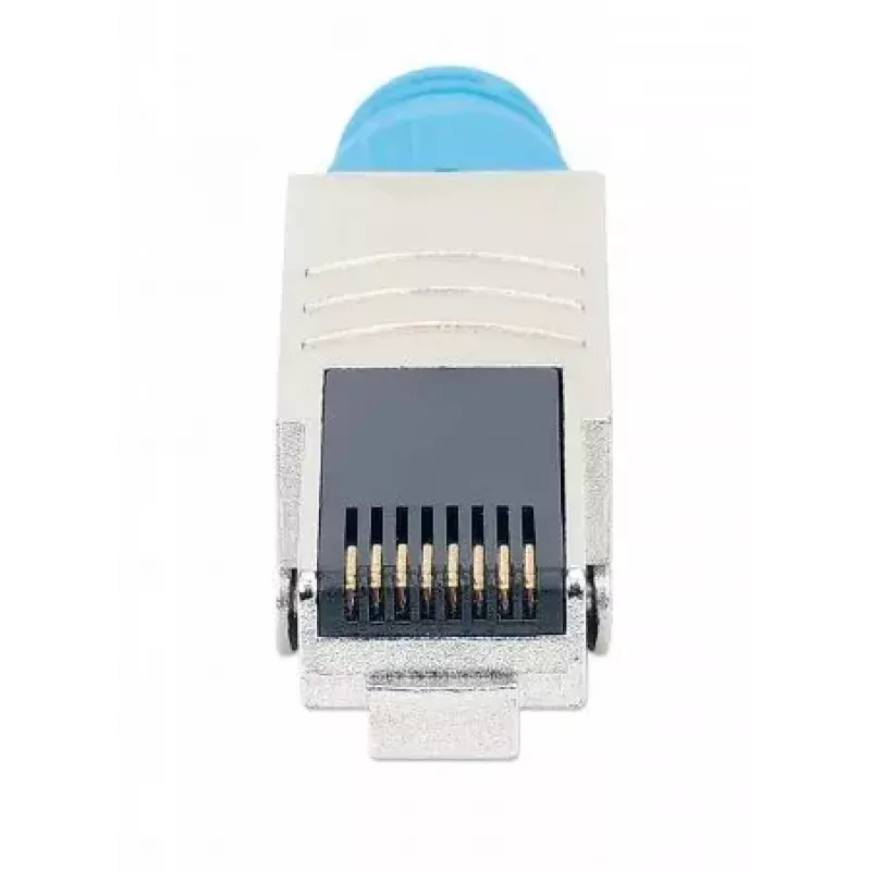 Ficha modular RJ45 sem ferramentas blindada Intellinet Cat8.1 40G azul ficha