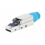 Ficha modular RJ45 sem ferramentas blindada Intellinet Cat8.1 40G azul ficha