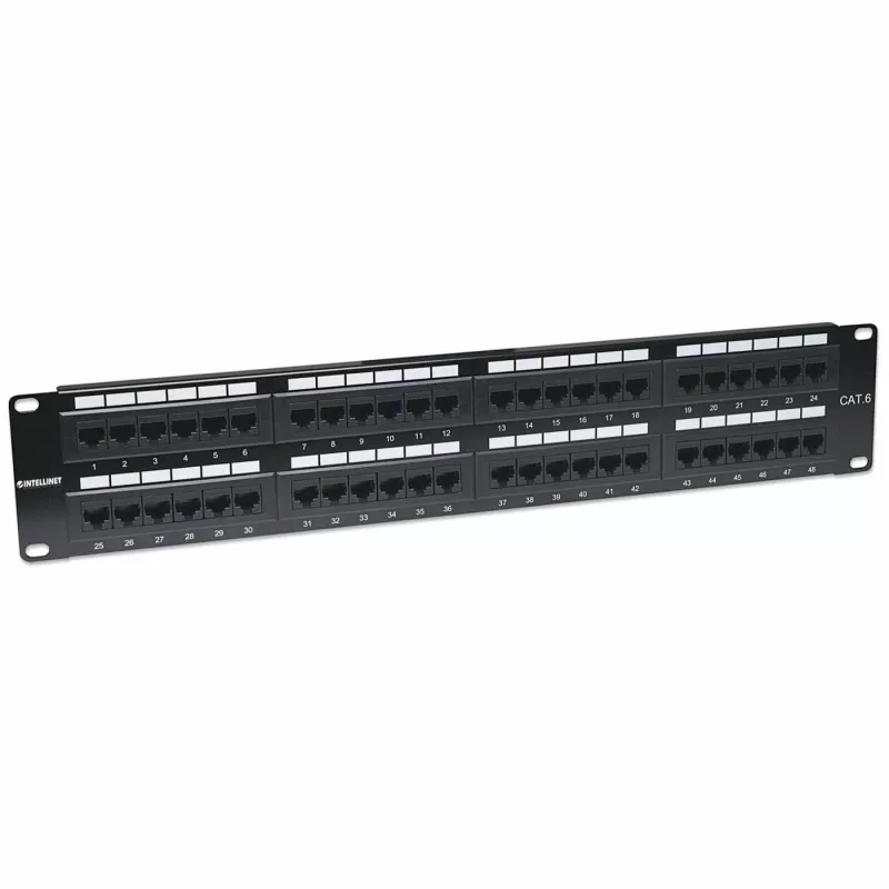 Patch panel Intellinet, Cat6, UTP, 48 portas, 2U, preto